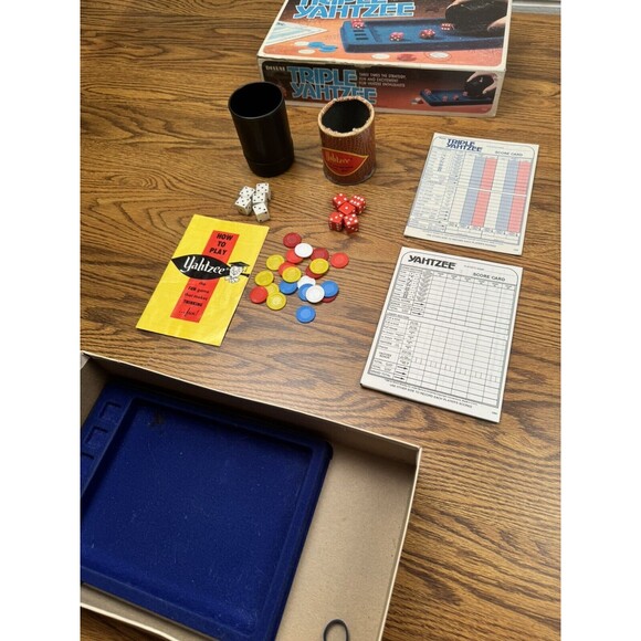 1980 Deluxe Triple YAHTZEE Dice Game By E.S. Lowe Complete! Vintage! See BONUS - Picture 10 of 11